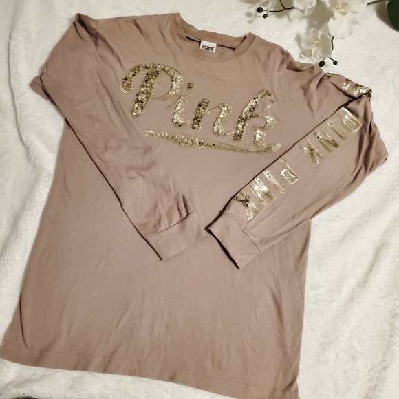 VS PINK Sequin Long Sleeve Top - Picture 1 of 4